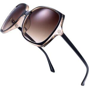 Women's‎ Oversized Square Jackie O Cat Eye Hybrid Butterfly Fashion Sunglasses